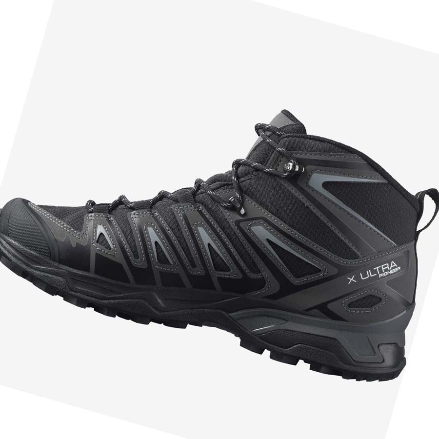 Tenis Senderismo Salomon X ULTRA PIONEER MID CLIMASALOMON™ WATERPROOF Hombre Grises Negros | MX 3554HAP